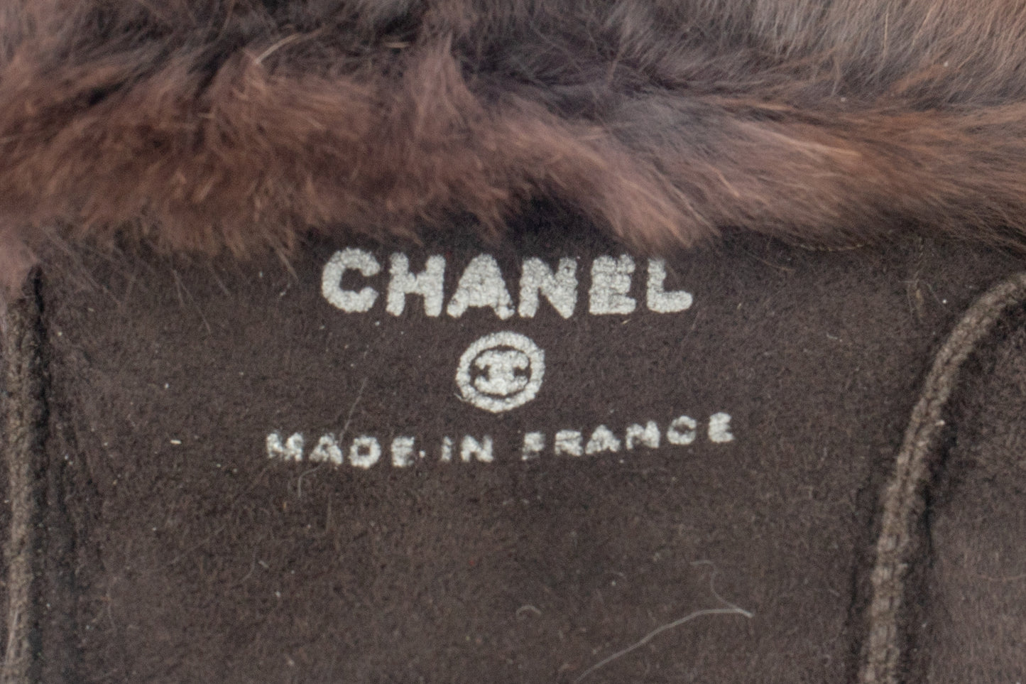 Mitaines en cuir et fourrure Chanel