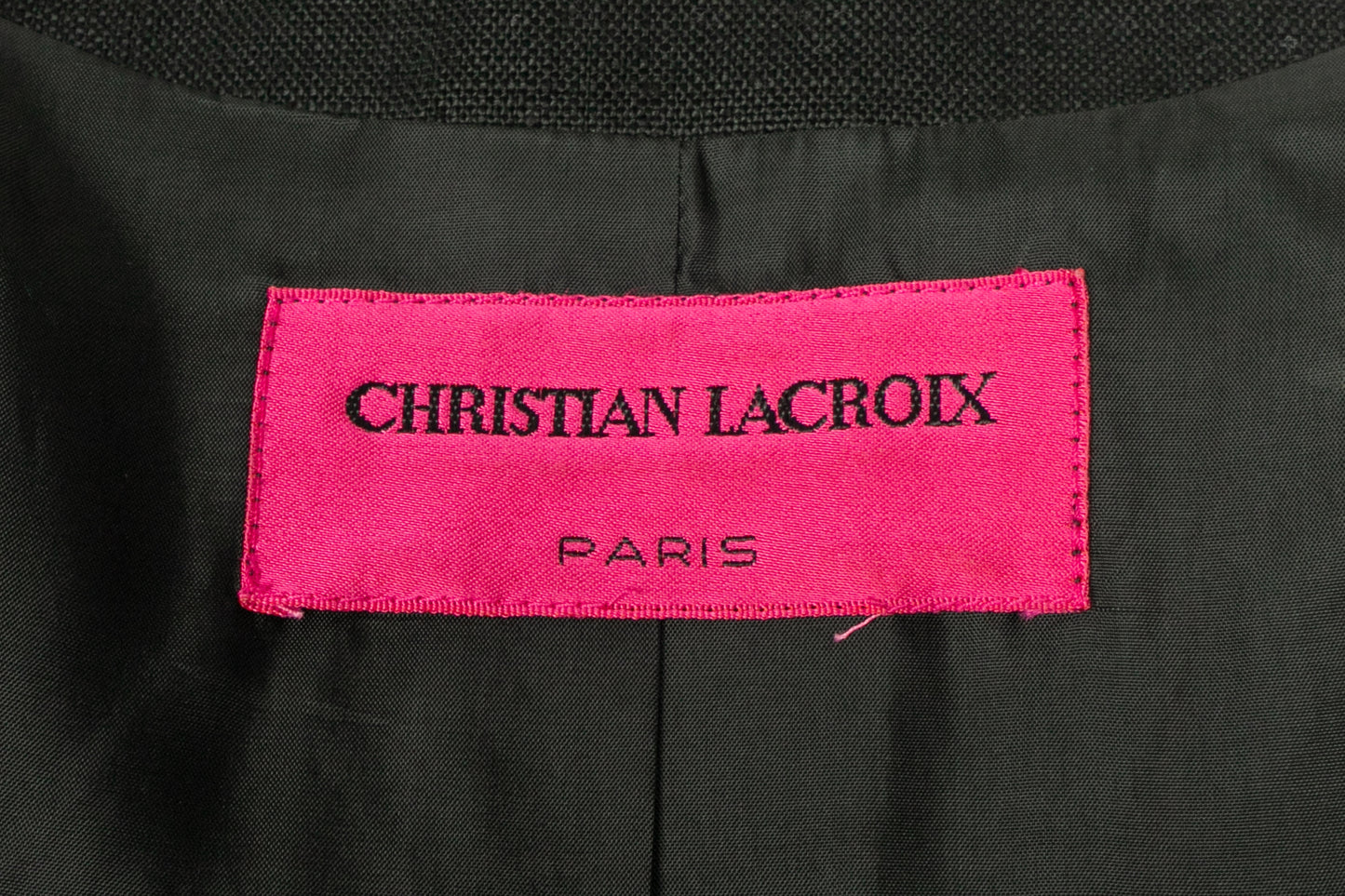 Veste en lin noir Christian Lacroix 1990's