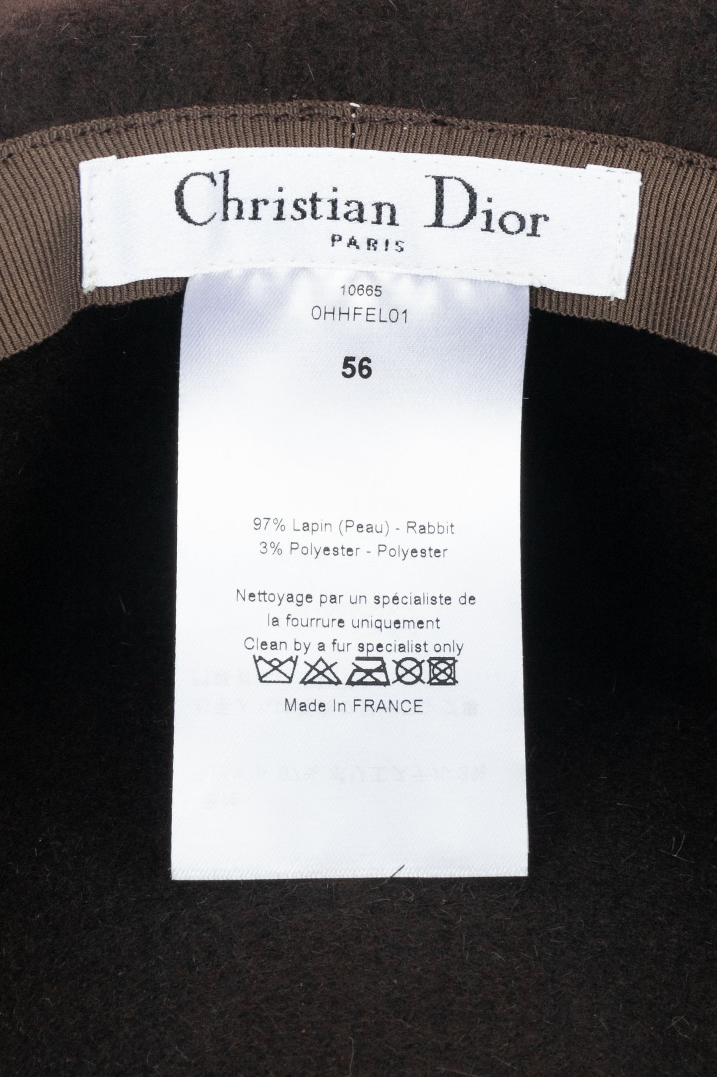 Chapeau marron Christian Dior