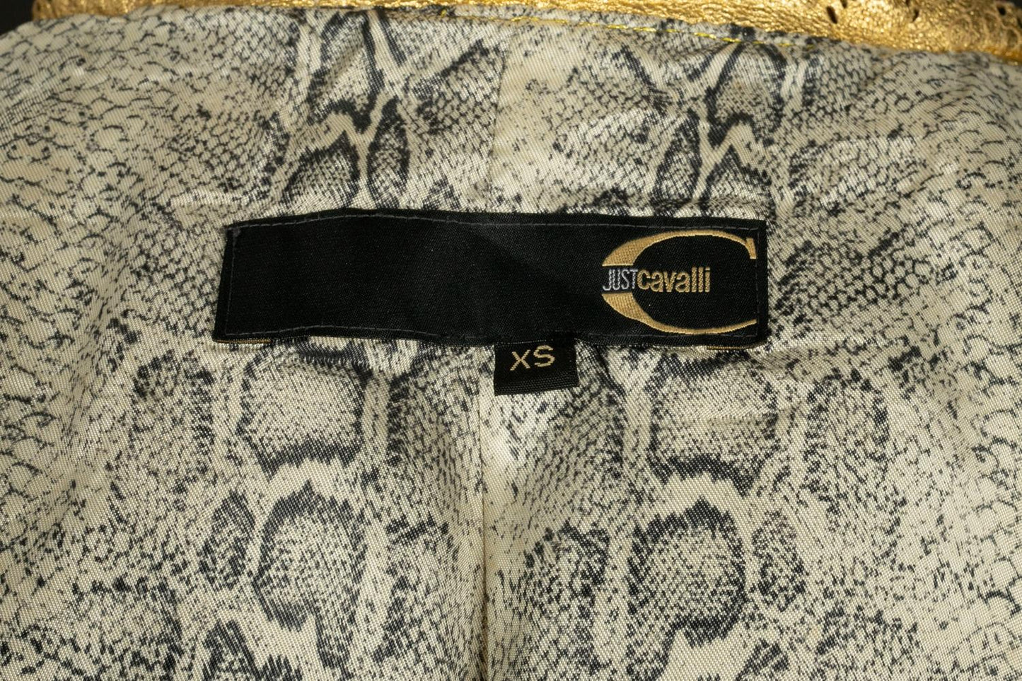 Veste en cuir doré Cavalli