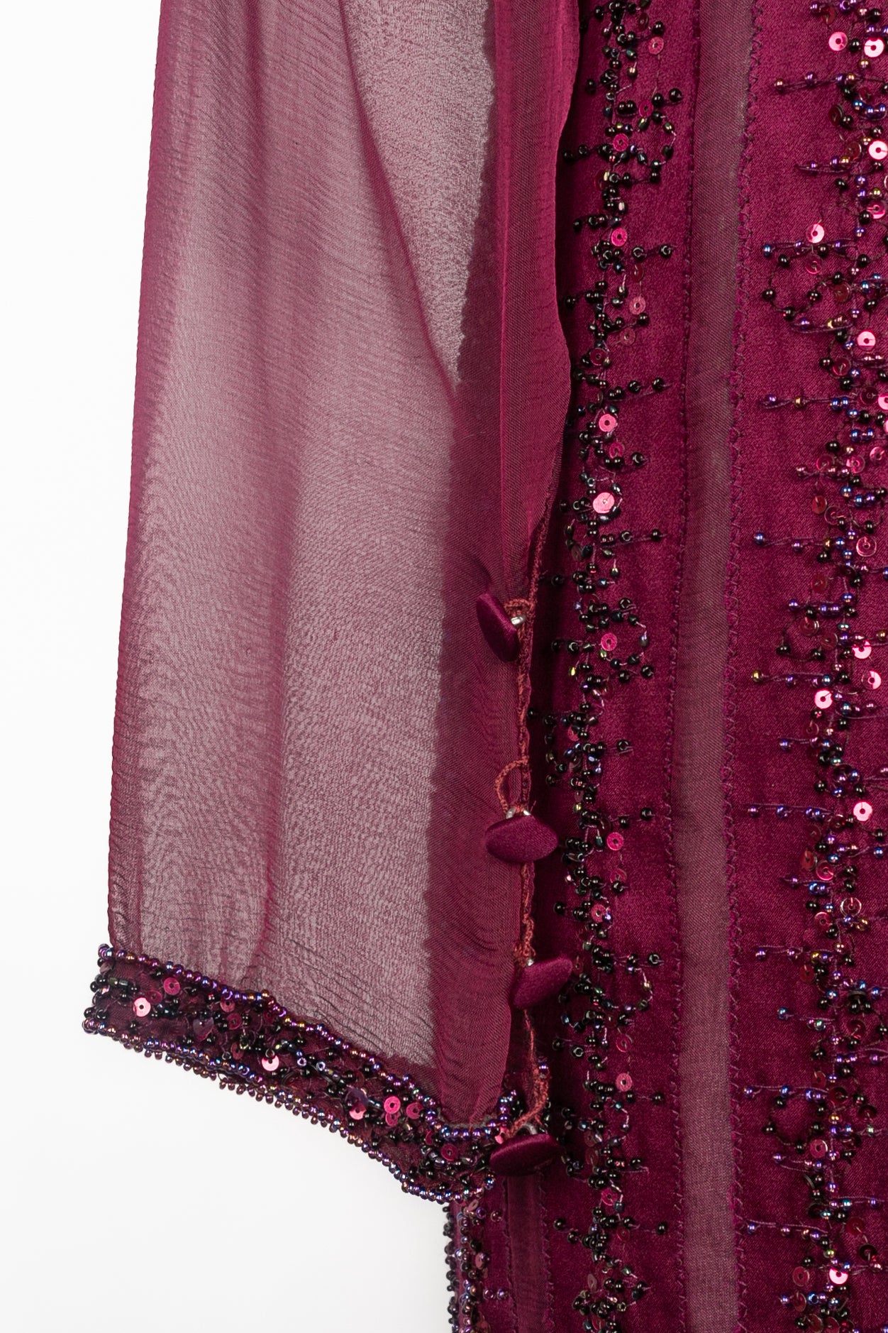 Robe ancienne en soie violette