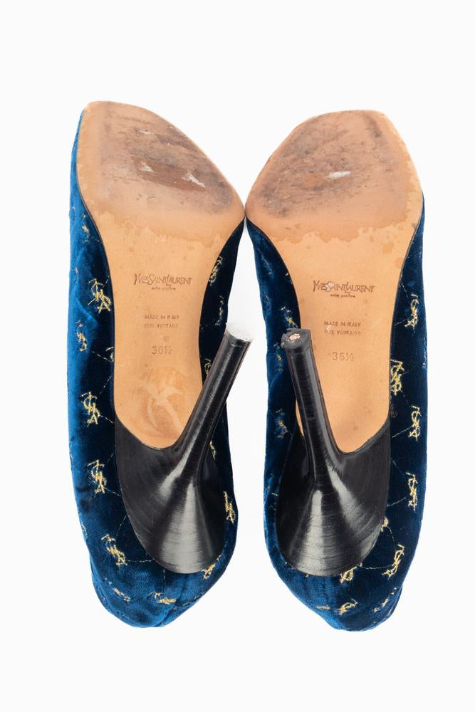 Escarpins en velours Yves Saint Laurent