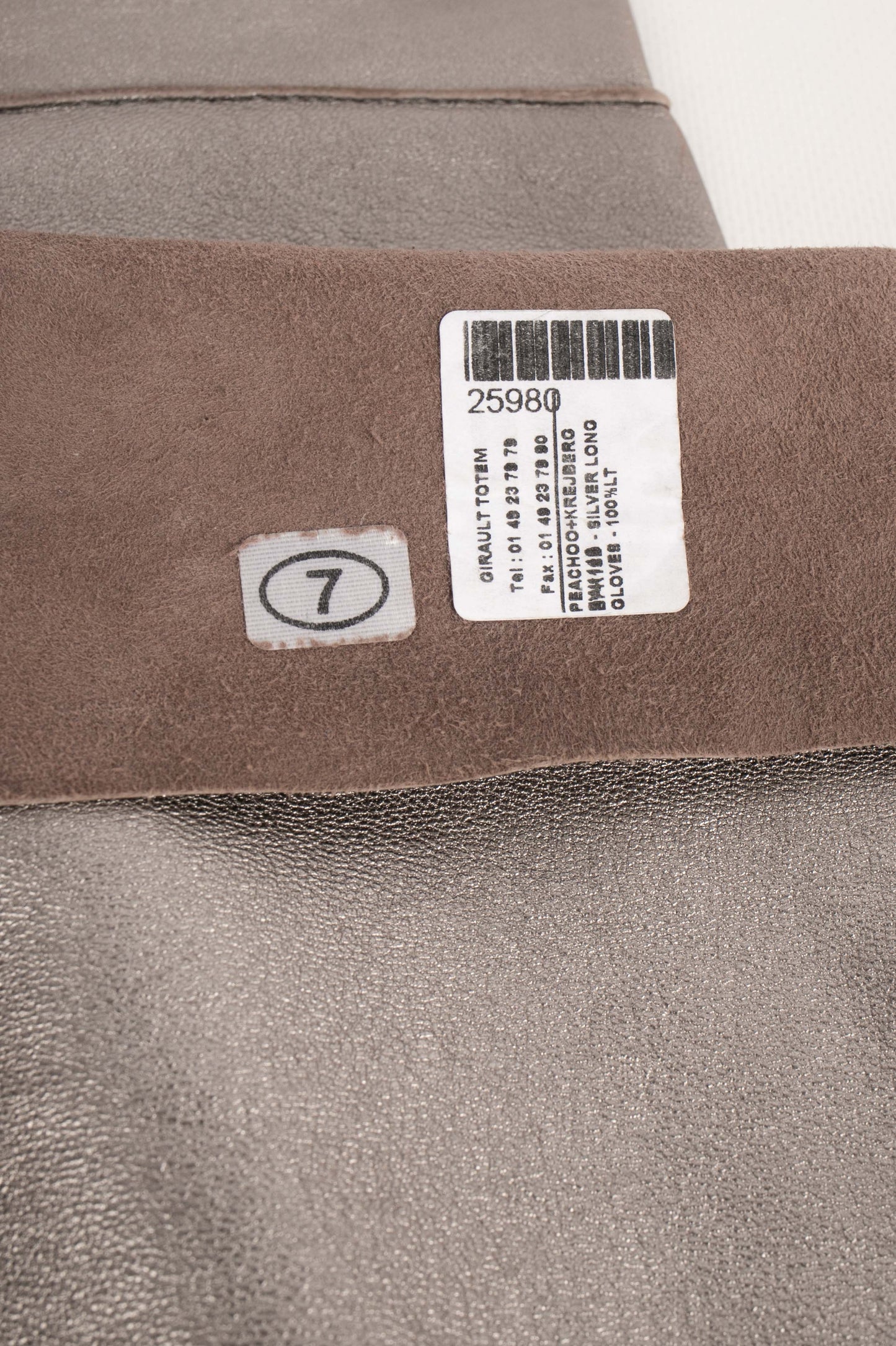 Longs gants en cuir argenté Peachoo+Krejberg