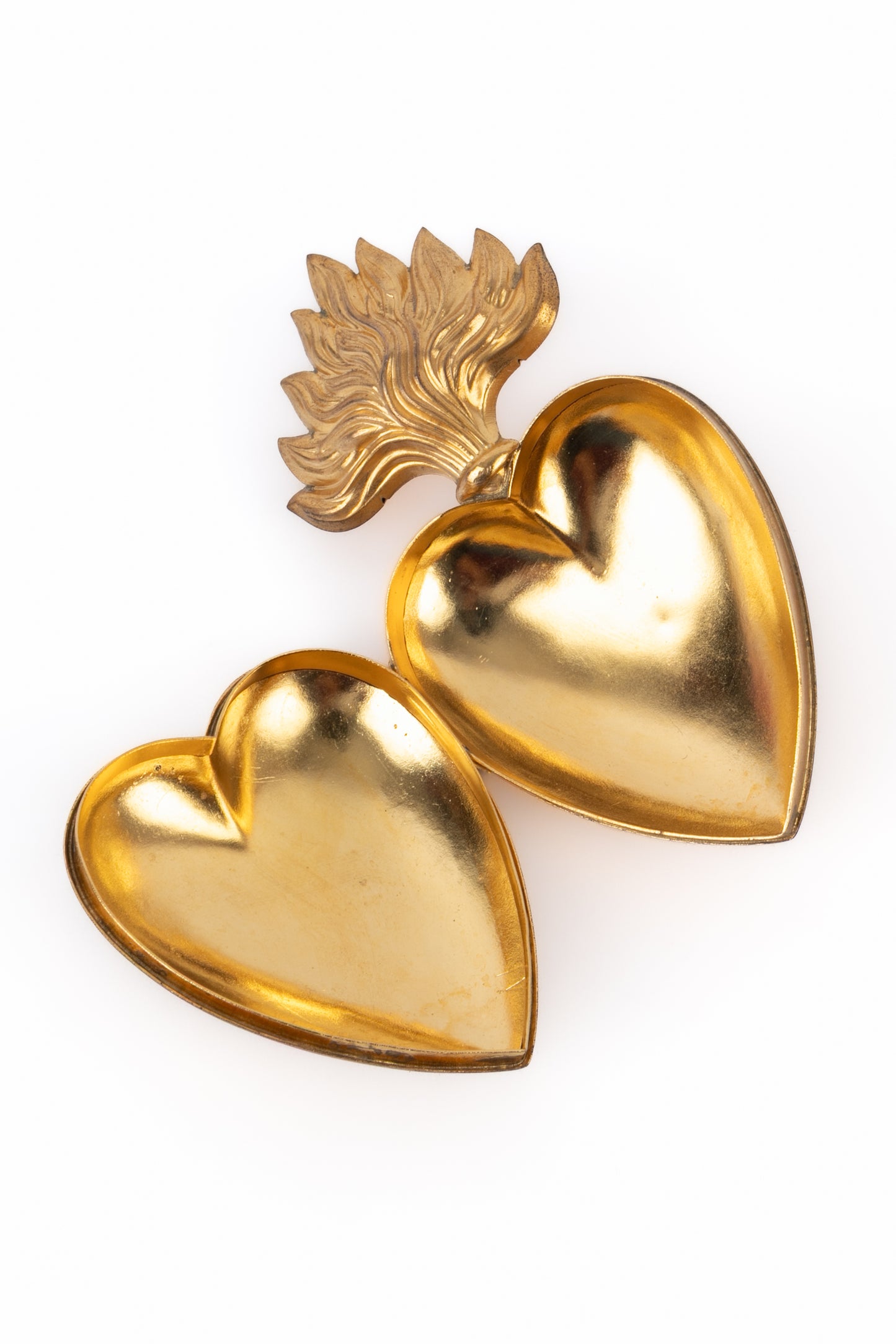 Ex-voto coeur en métal doré