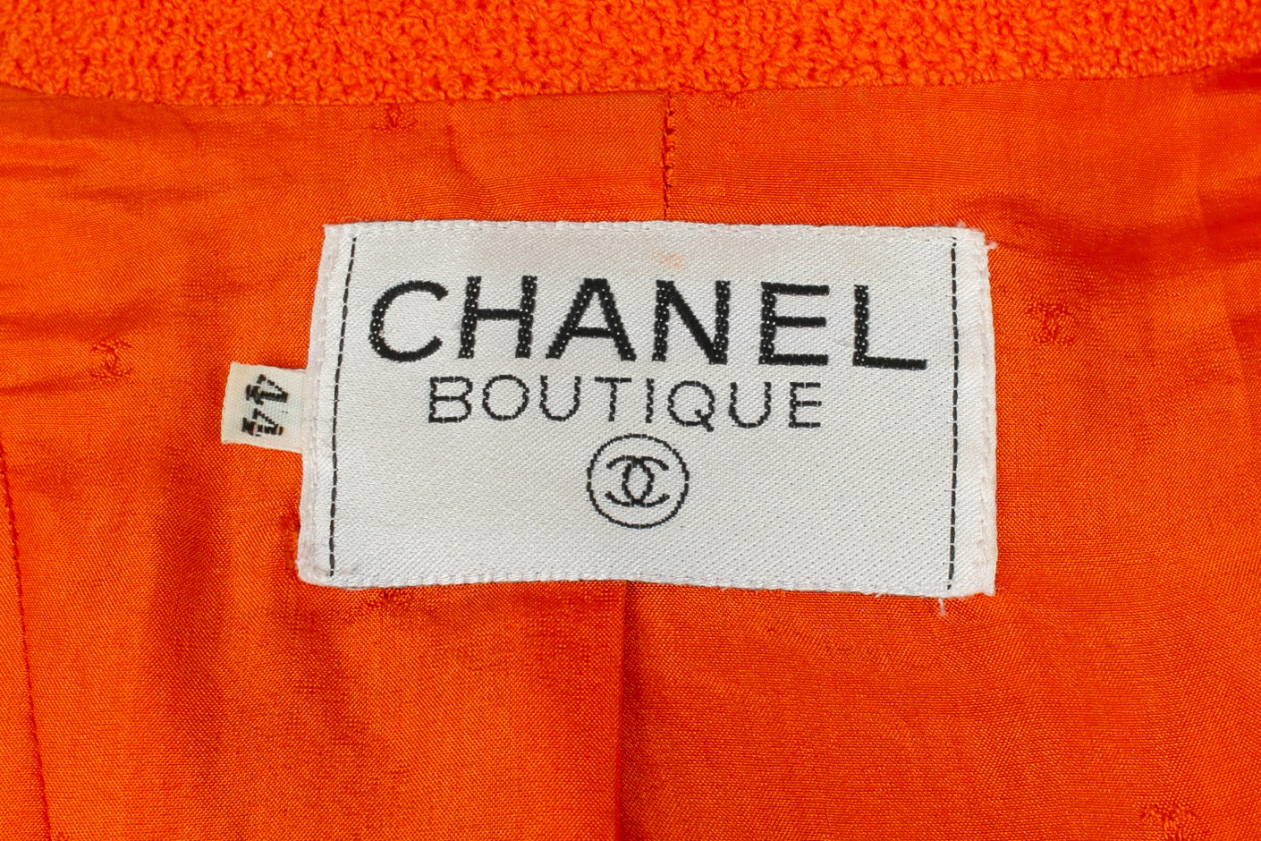Veste orange Chanel 1990's
