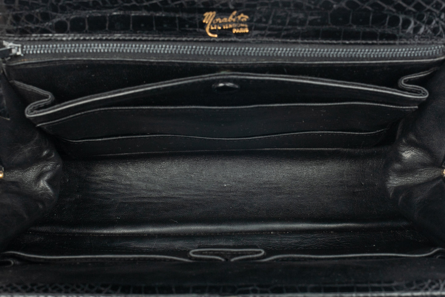 Sac en crocodile noir Morabito