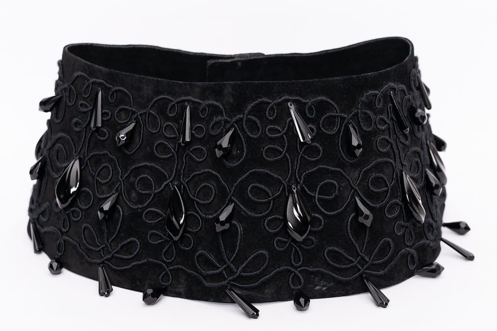 Ceinture noir en daim Dior