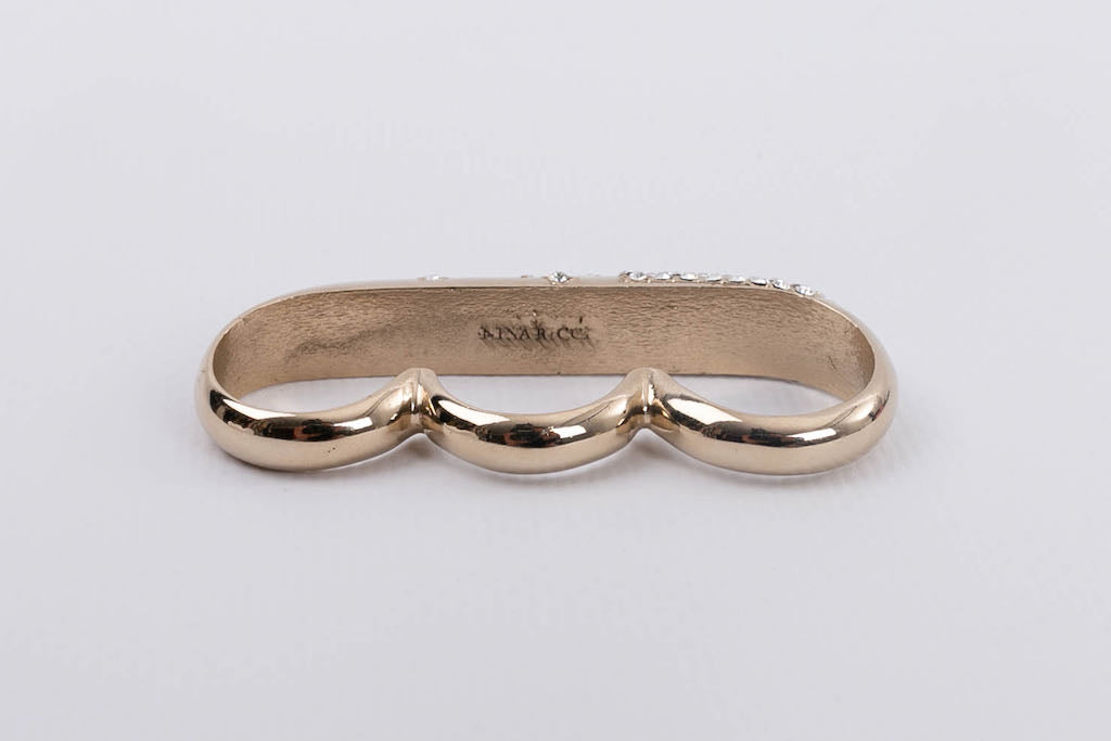 Nina Ricci triple ring in champagne color gilded metal