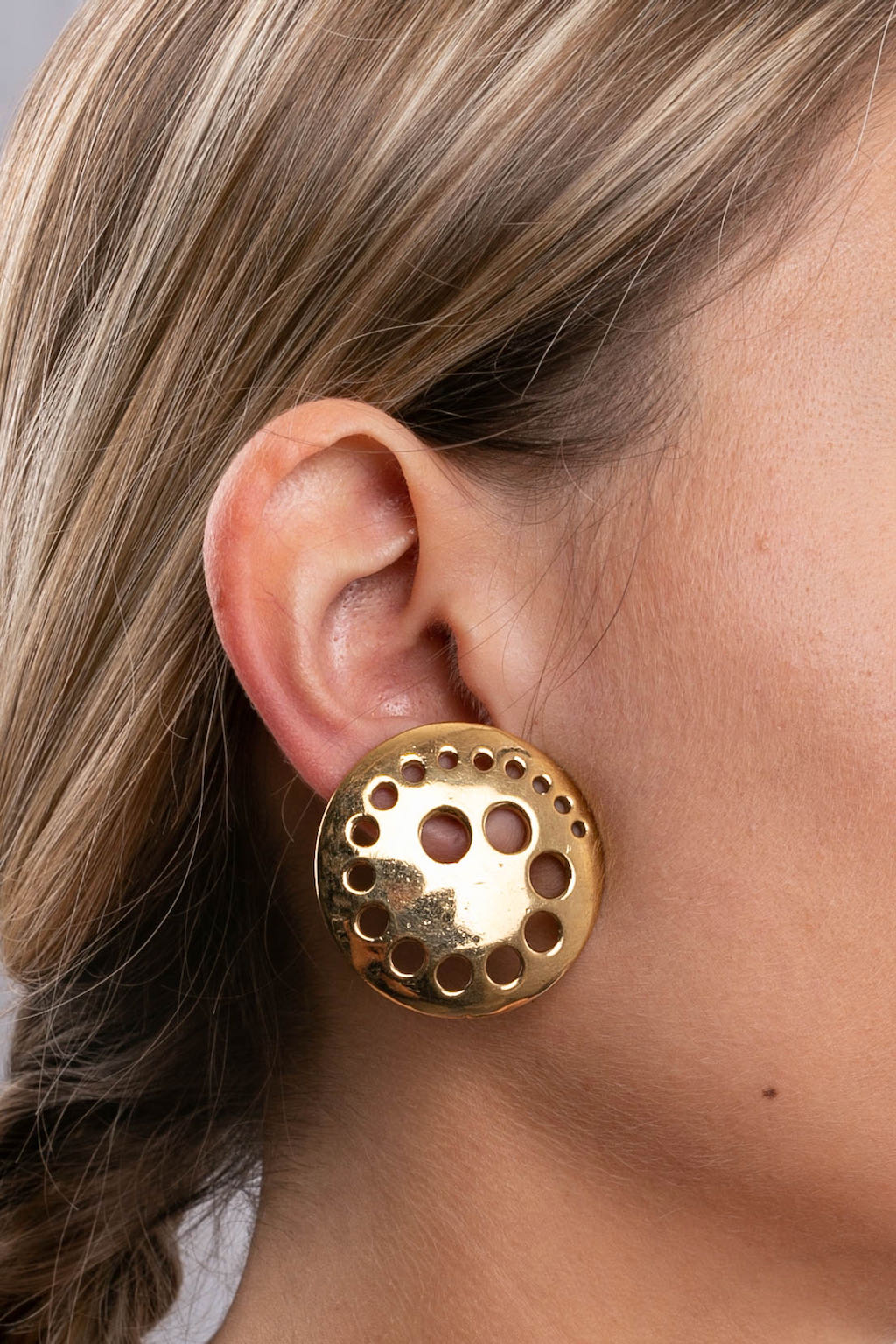 Paco Rabanne golden metal earrings