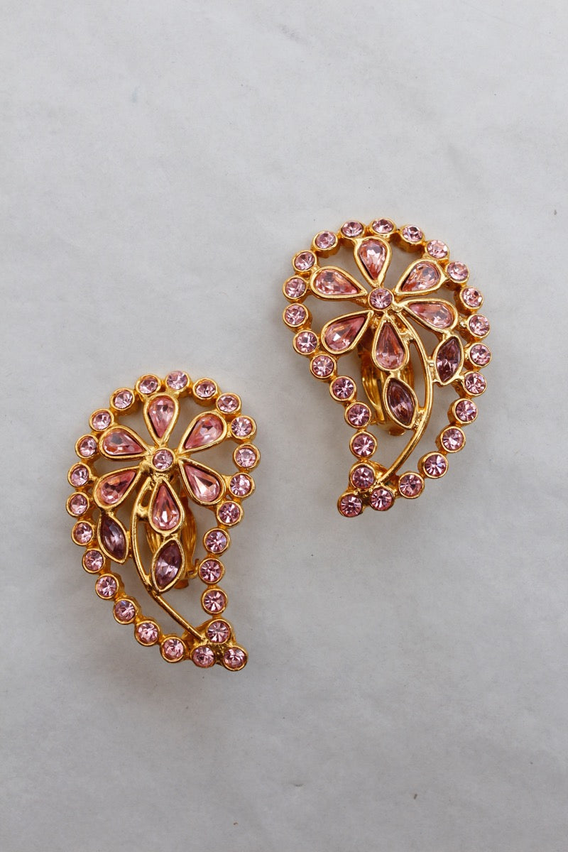 Jean-Louis Scherrer pink and gold earrings