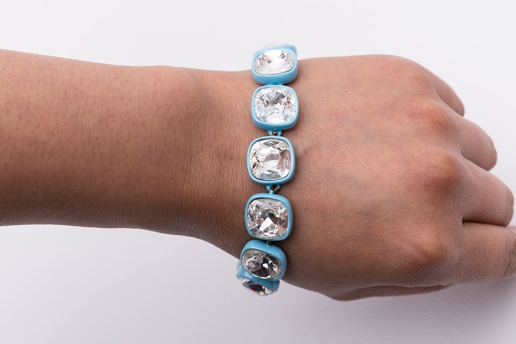 Balenciaga blue enamel bracelet