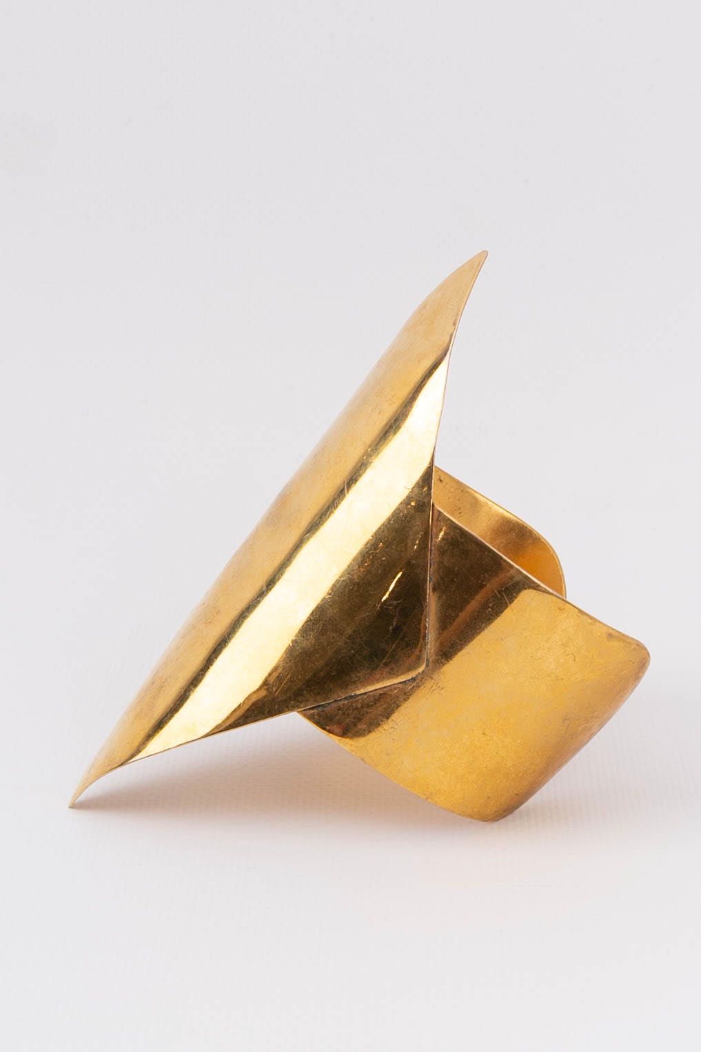 Roger Scemama gilded metal cuff bracelet