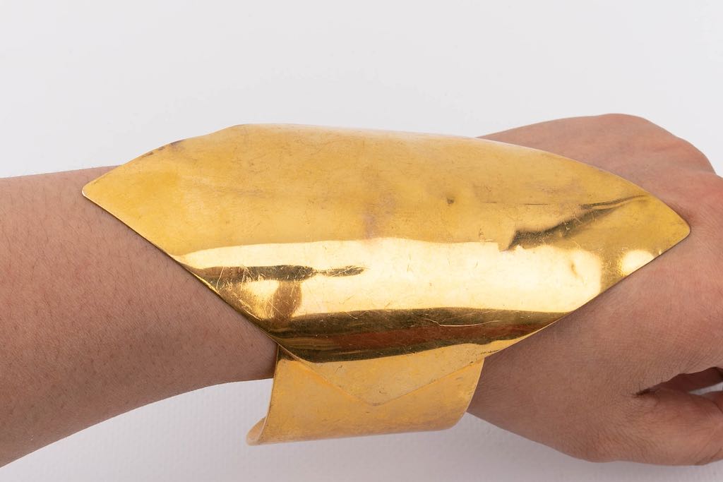 Roger Scemama gilded metal cuff bracelet