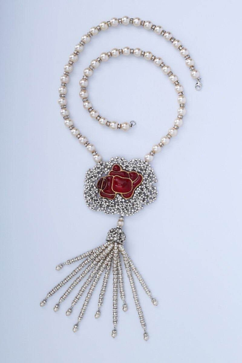 Collier rose rouge Serge-Eric Woloch