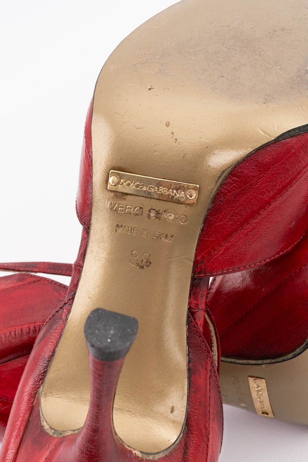 Escarpins en cuir rouge Dolce & Gabbana