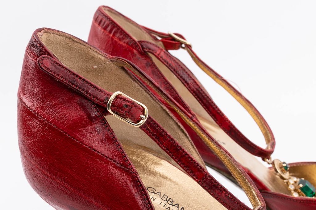 Escarpins en cuir rouge Dolce & Gabbana