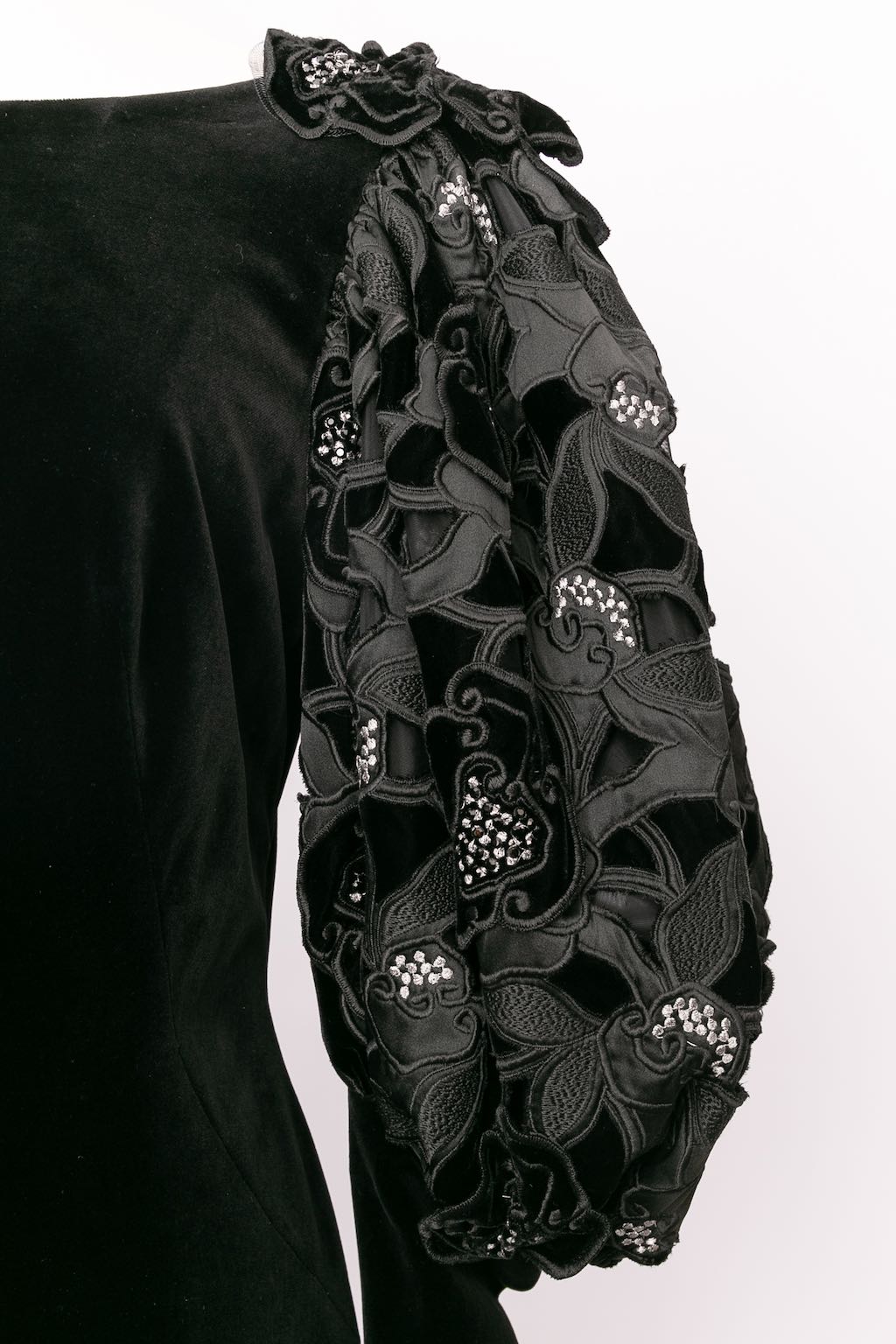 Les 5A velvet long dress