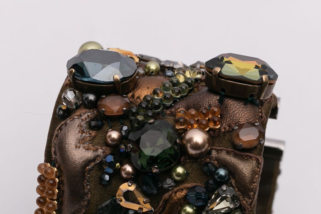 Manchette en cuir Swarovski