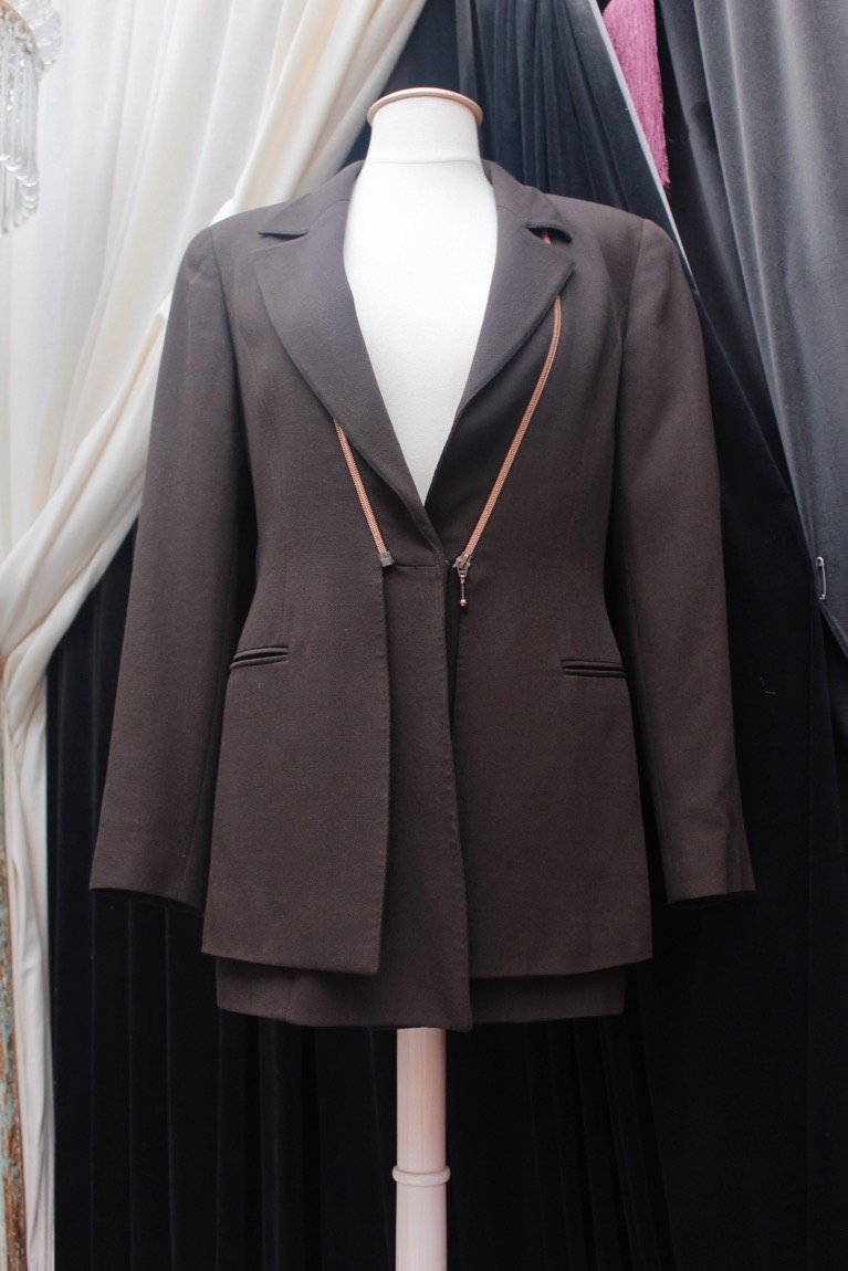 Claude Montana double jacket in brown wool blend – Les Merveilles