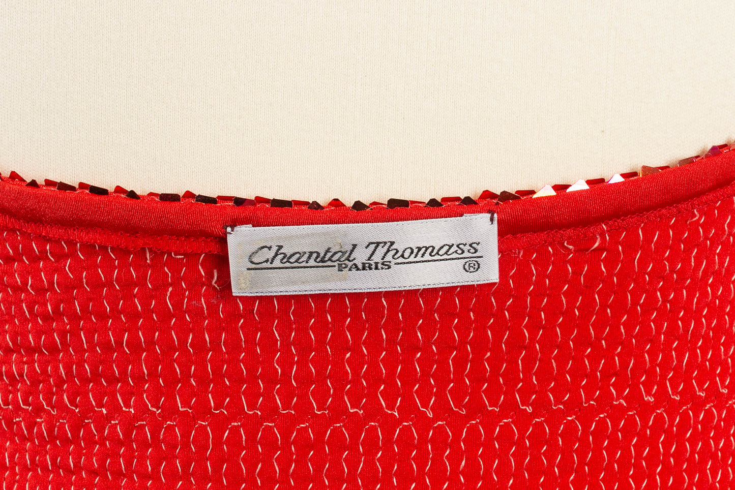 Gilet rouge à sequins Chantal Thomass