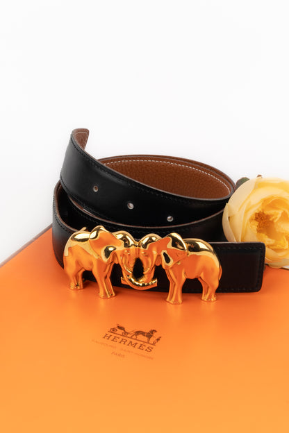 Ceinture "éléphants" Hermès