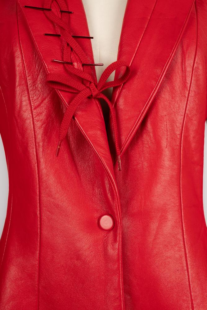 Veste et bustier en cuir Thierry Mugler