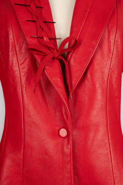 Veste et bustier en cuir Thierry Mugler