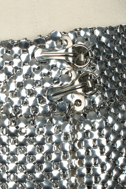 Jupe argentée Paco Rabanne Automne 2013