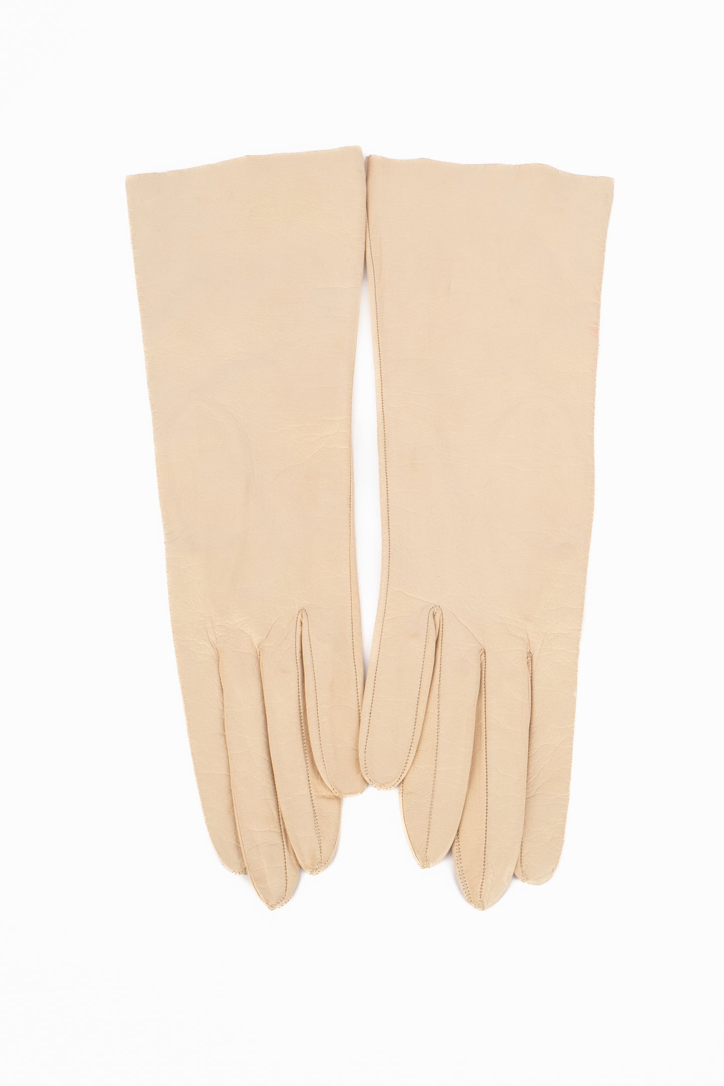 Gants vintage en cuir beige