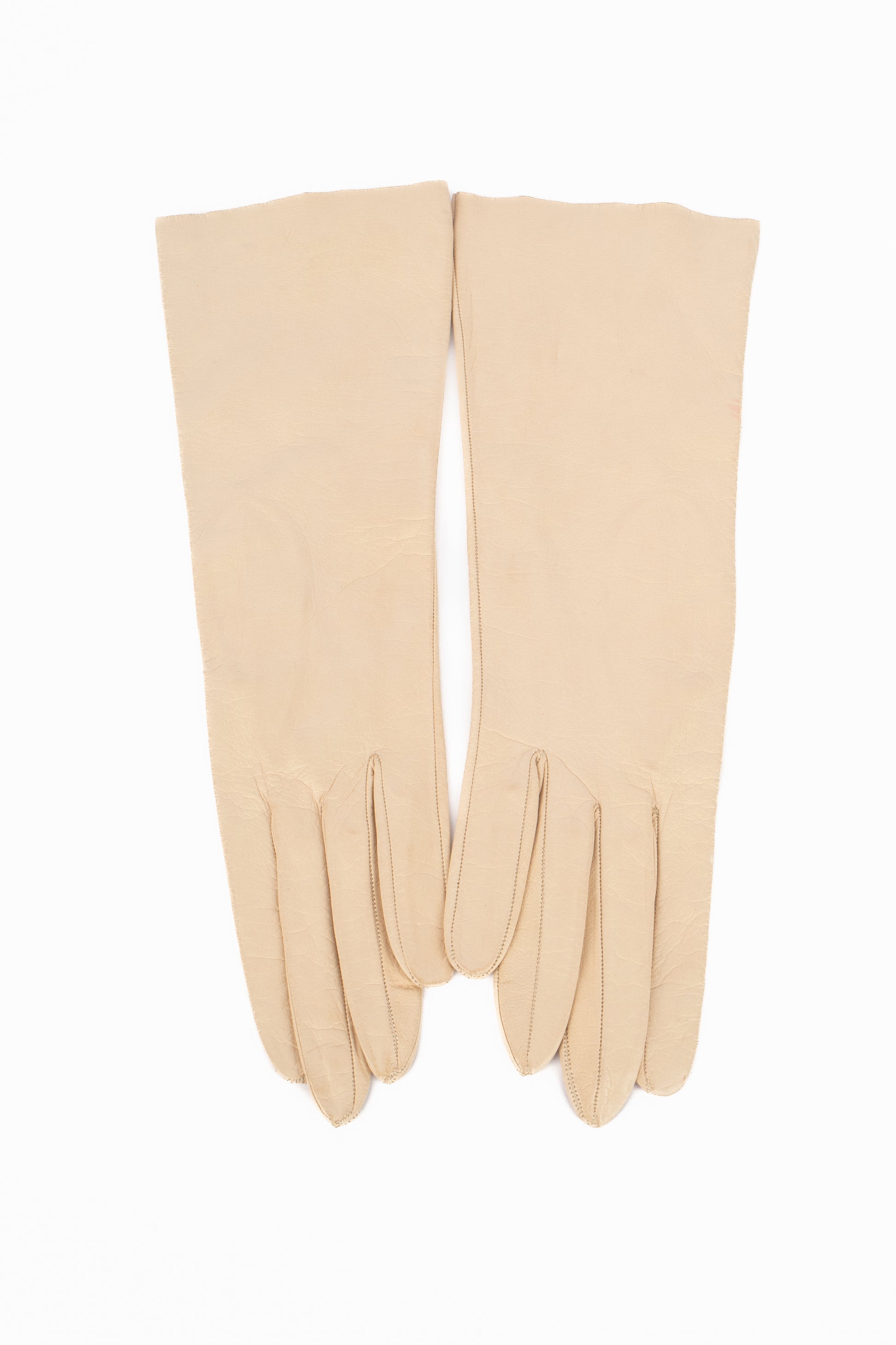 Gants vintage en cuir beige