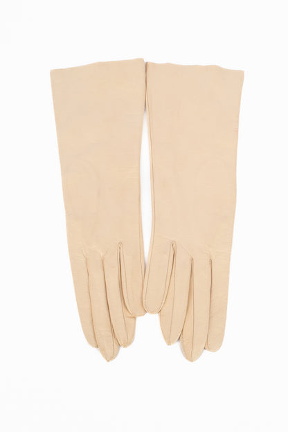 Gants vintage en cuir beige