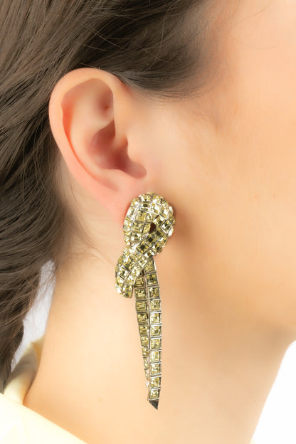 Boucles d'oreilles strass 1950's