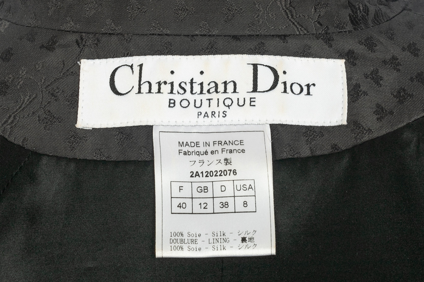 Veste Christian Dior 2002