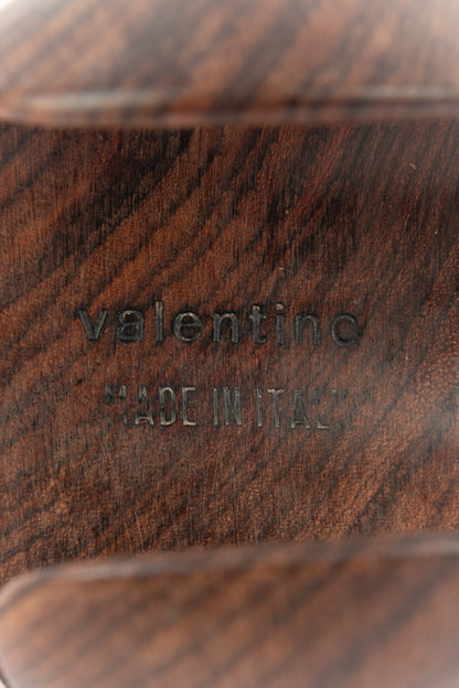 Paire de bracelets manchettes en bois Valentino