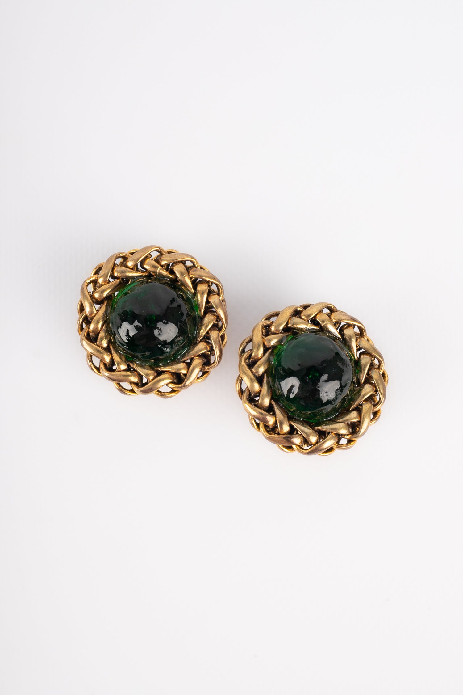 Boucles d'oreilles vertes Chanel