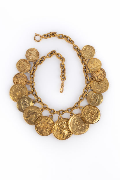 Collier doré Chanel 1985-1990