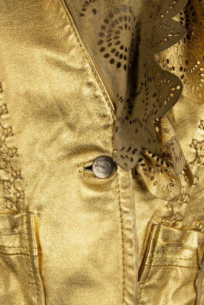 Veste en cuir doré Cavalli