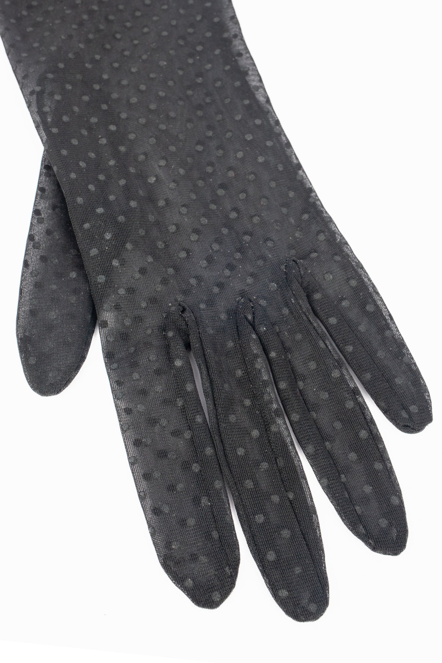 Gants noir à pois
