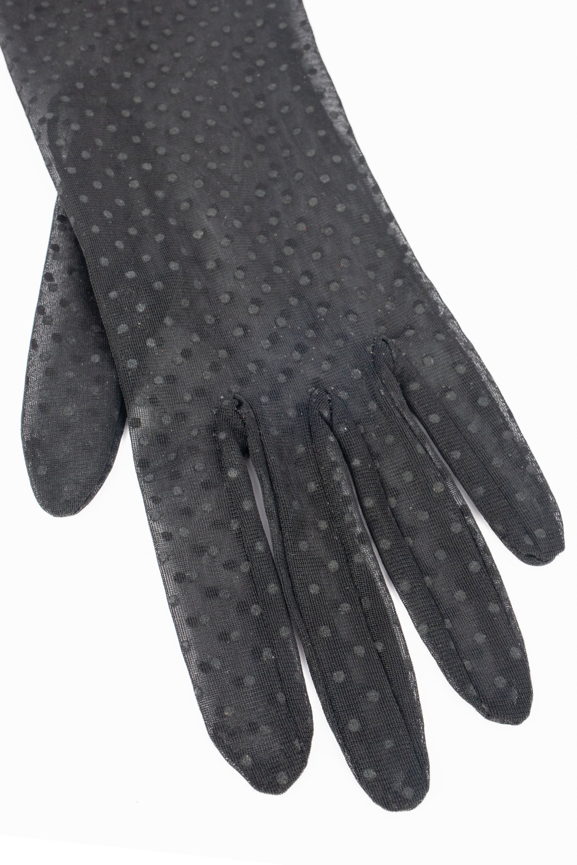 Gants noir à pois