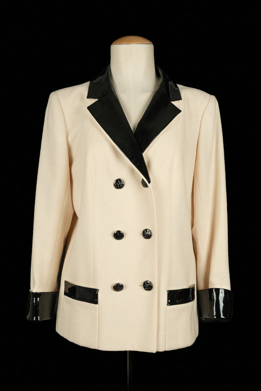 Veste beige Chanel hiver 2015