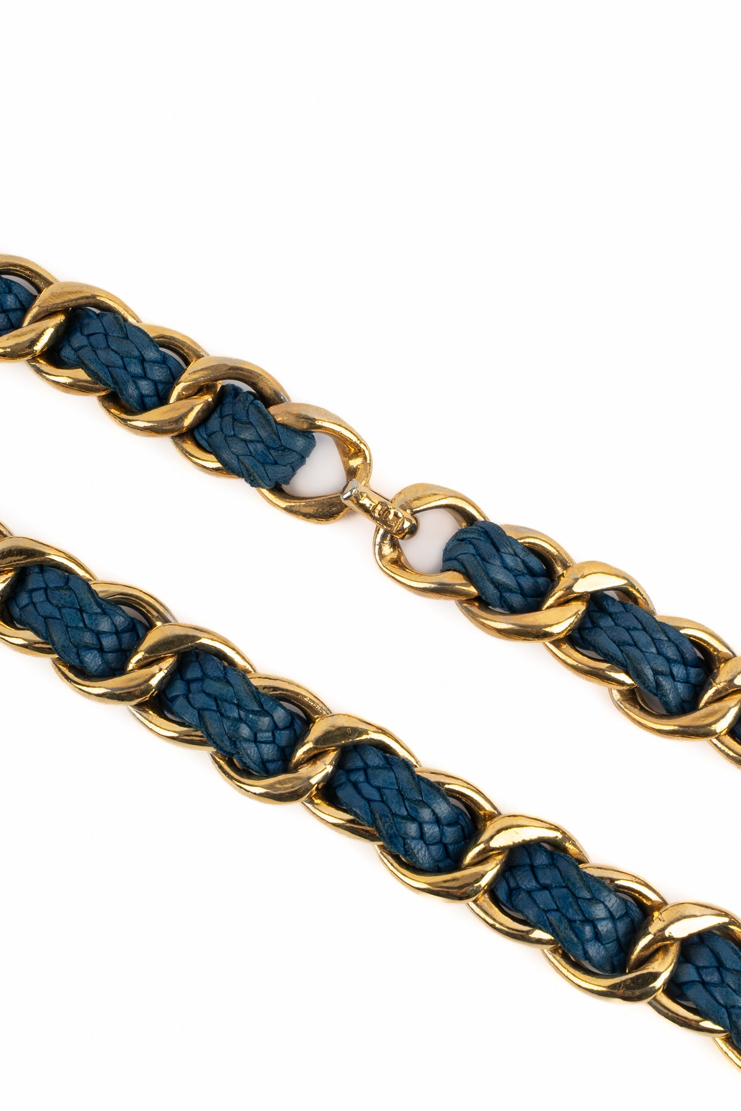 Ceinture en cuir bleu Chanel 1990's