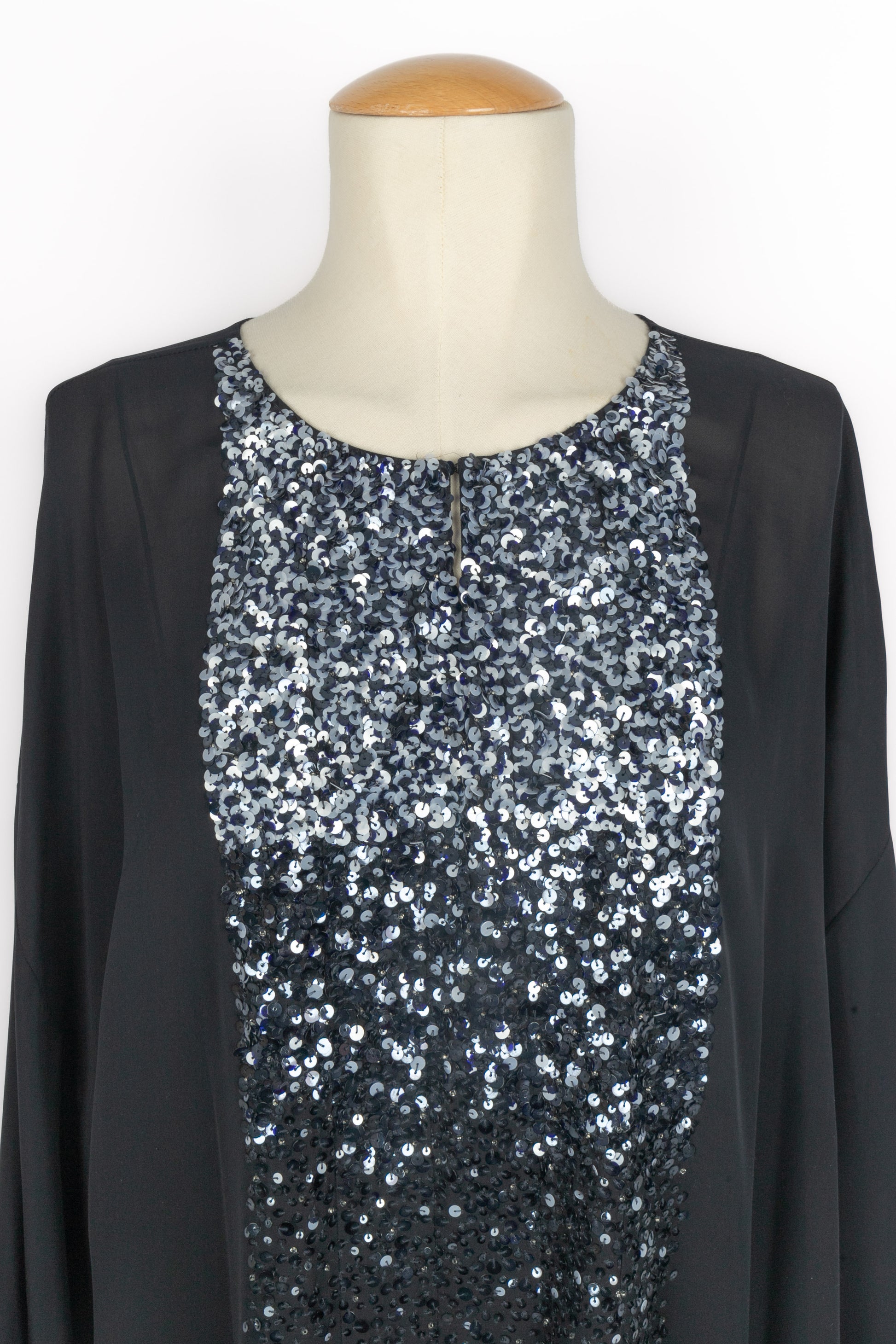 Longue robe en soie Oscar de la Renta