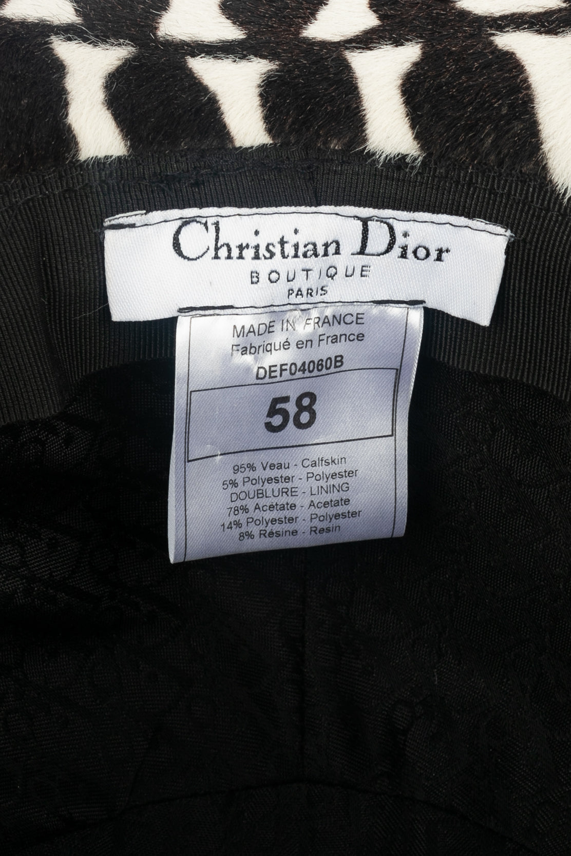 Chapeau Christian Dior Hiver 2004