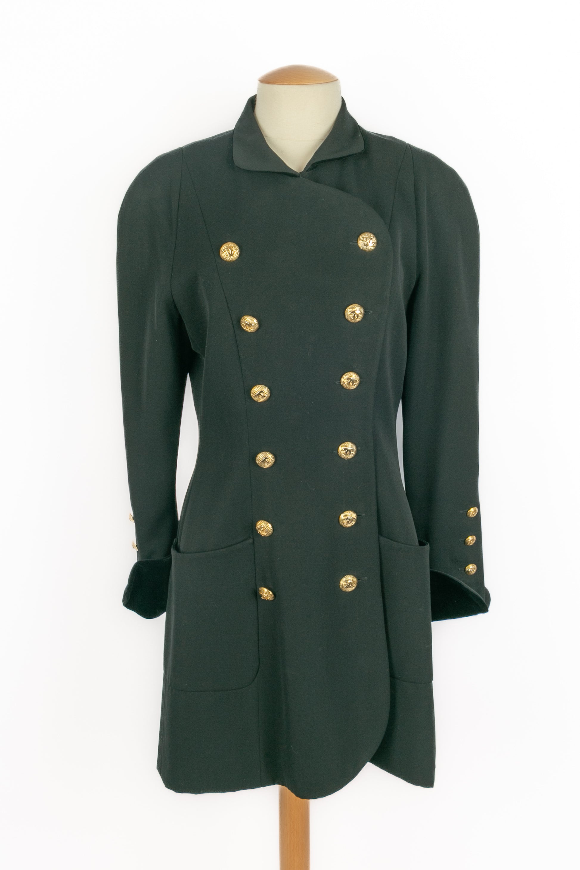 Veste noire Chanel 1990's