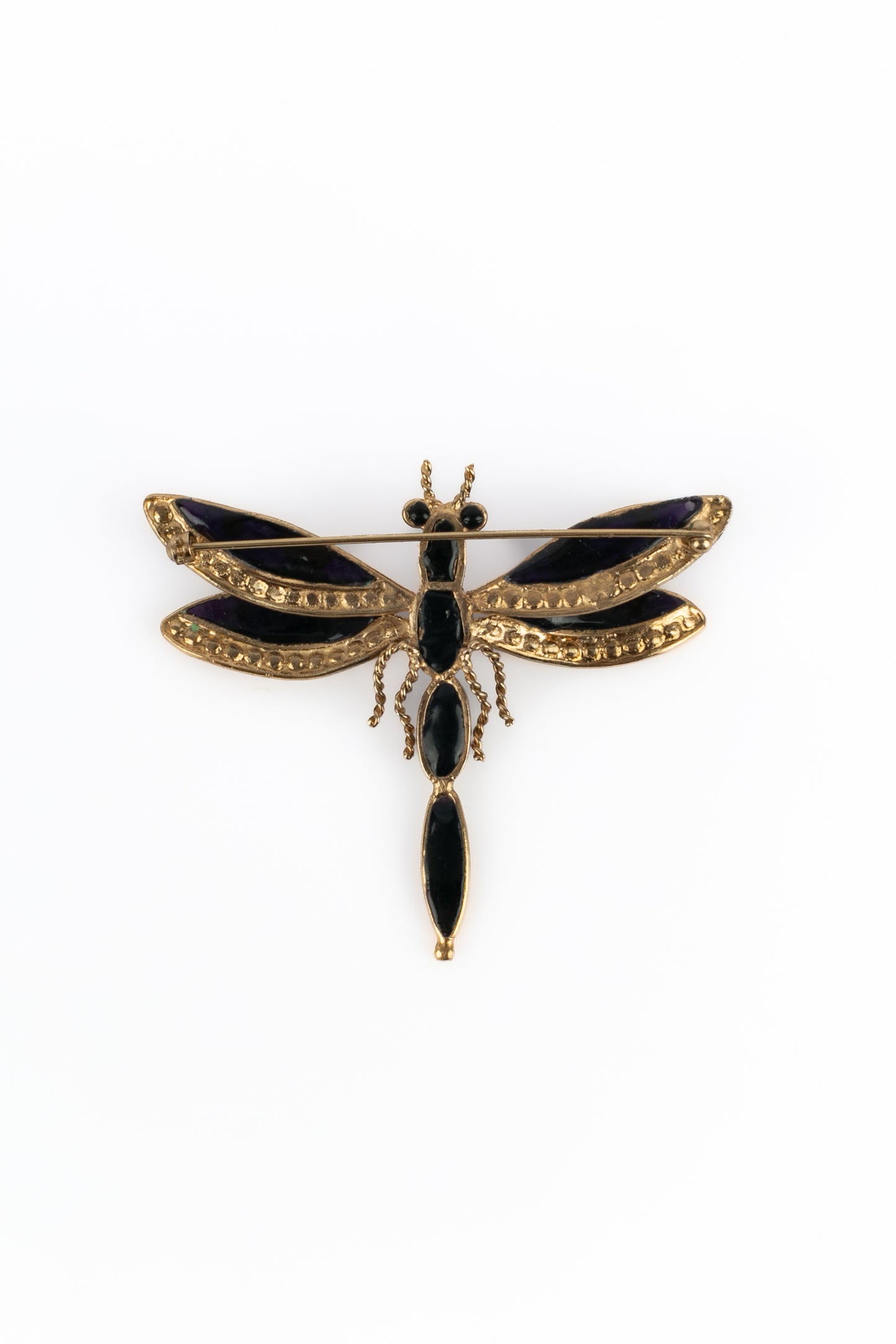 Broche libellule en pâte de verre