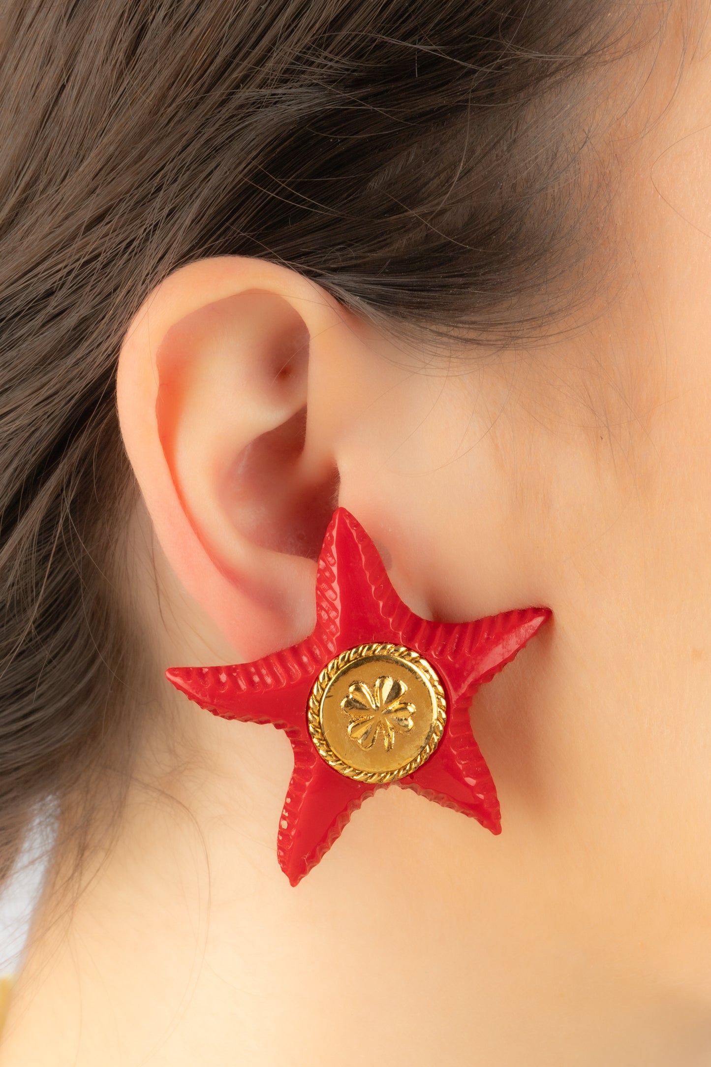 Boucles d'oreilles "étoile de mer" Chanel Haute Couture Eté 1989