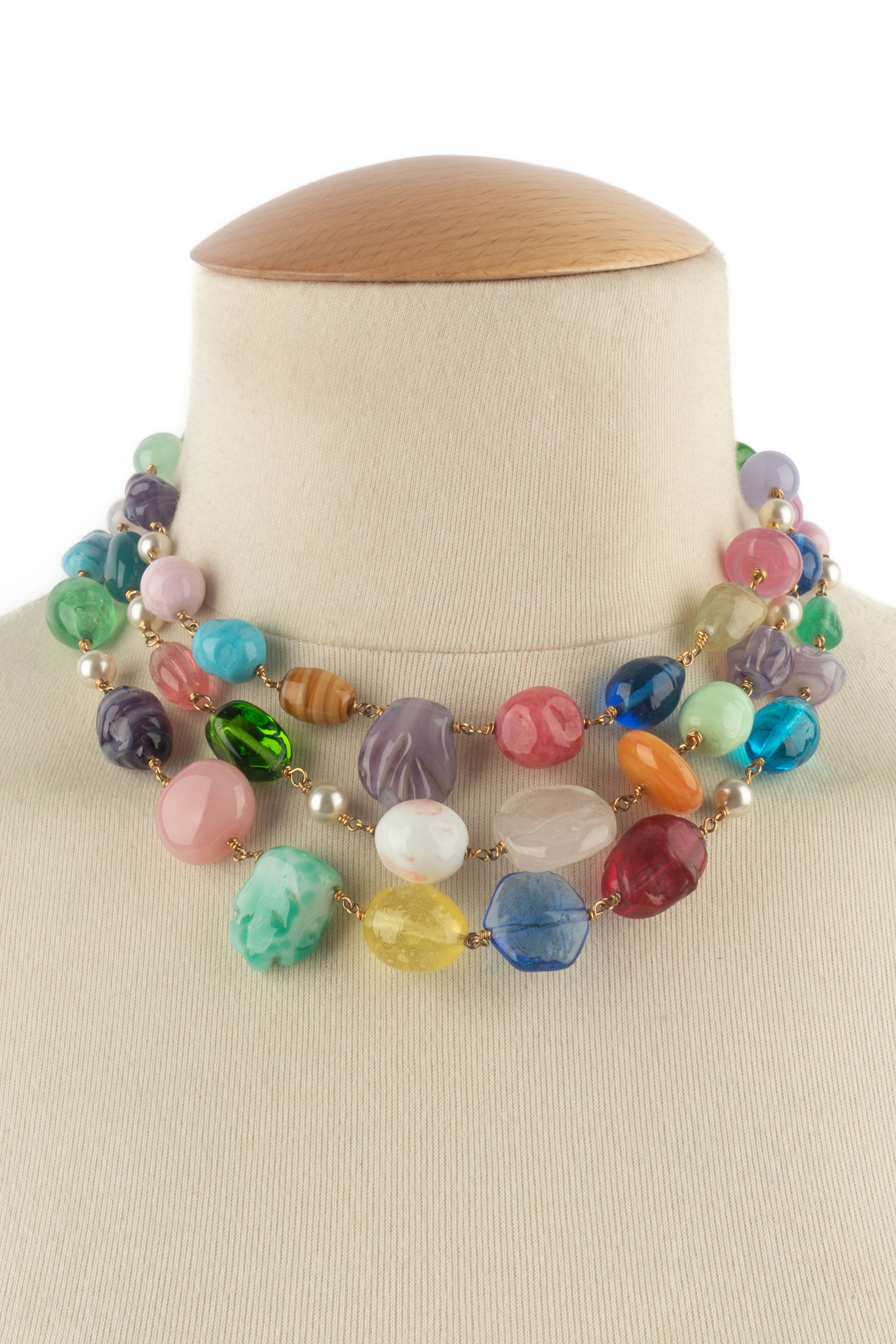 Collier coloré Chanel 1980's