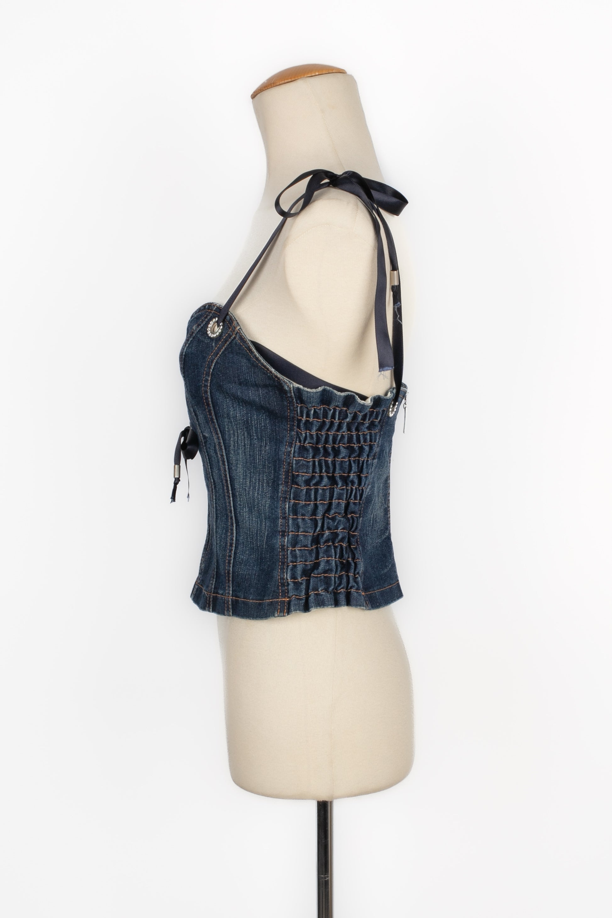 Haut bustier en jean