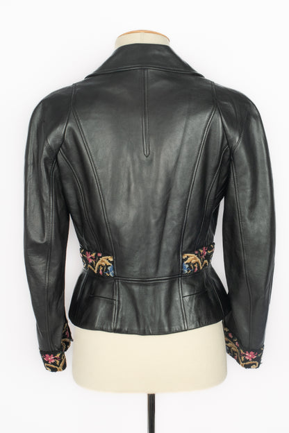 Veste en cuir John Galliano