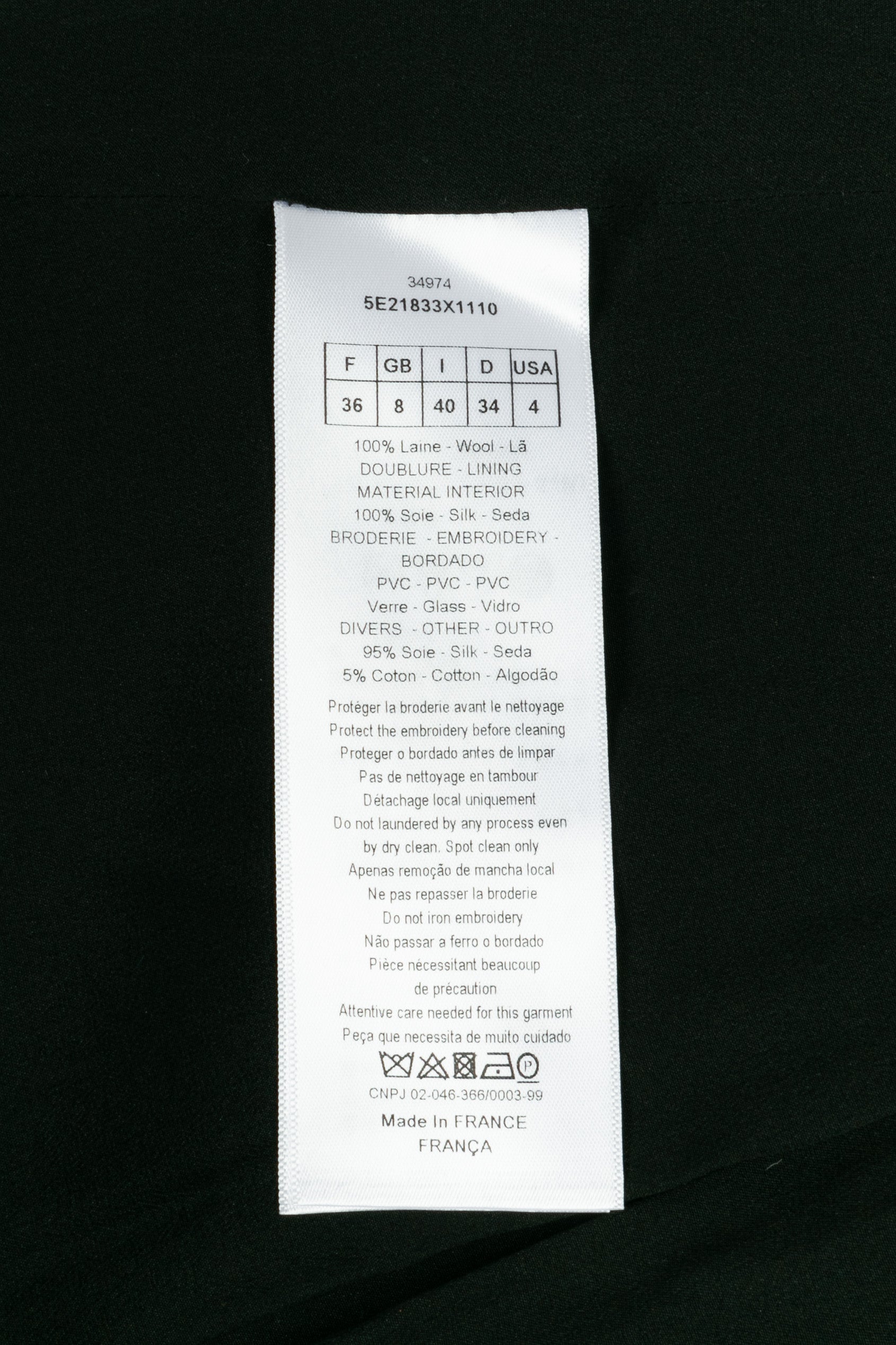 Veste Christian Dior été 2015